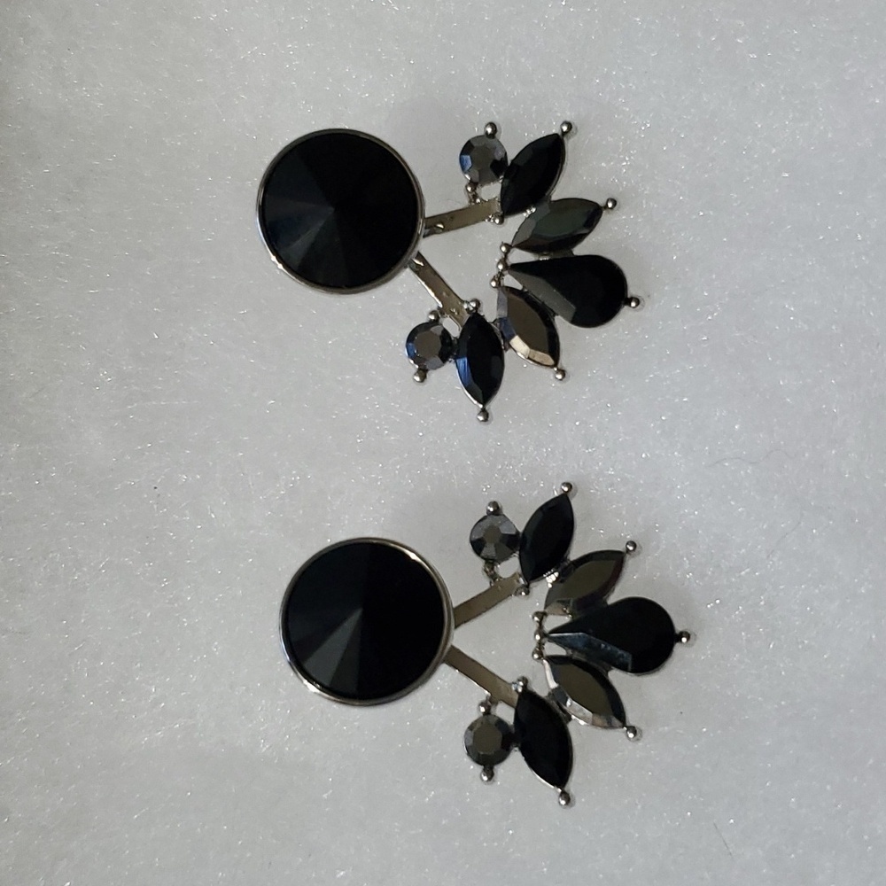 Paparazzi "Radically Royal" - Black Jacket Earrings